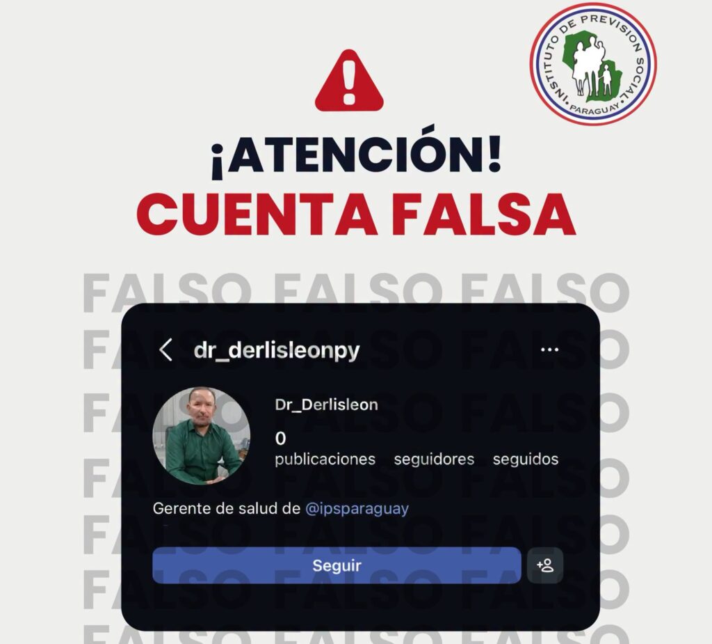 Nuevo presidente del IPS asume y ya aparece un perfil falso con su nombre