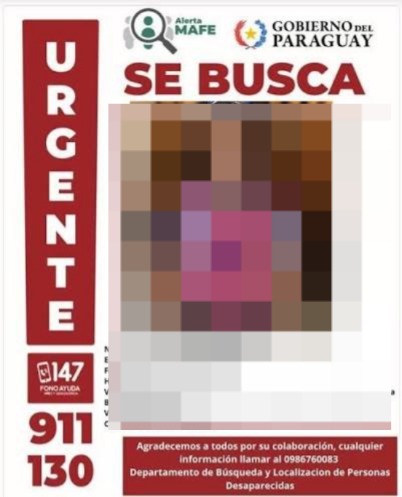 Eficacia del protocolo MAFE permite la rápida localización de una menor en Boquerón