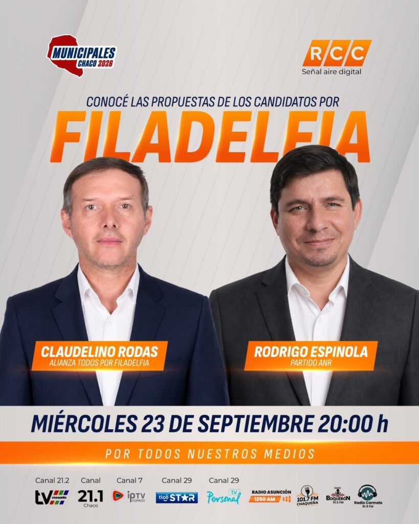 Claudelino Rodas y Rodrigo Espínola cara a cara: responderán las preguntas clave antes de las elecciones municipales en el gran debate de la RCC