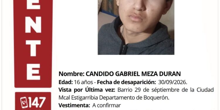 Activan Alerta MAFE para localizar a adolescente de 16 años desaparecido en Boquerón Activan Alerta MAFE para localizar a adolescente de 16 años desaparecido en Boquerón