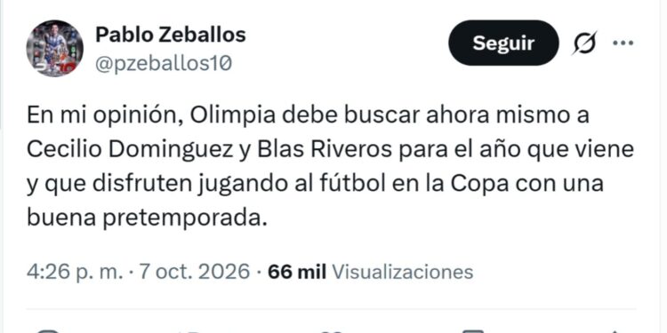 Bomba en el mercado paraguayo: Pablo Zeballos exige a Olimpia los fichajes de Cecilio Domínguez y Blas Riveros y desata la furia de la hinchada
