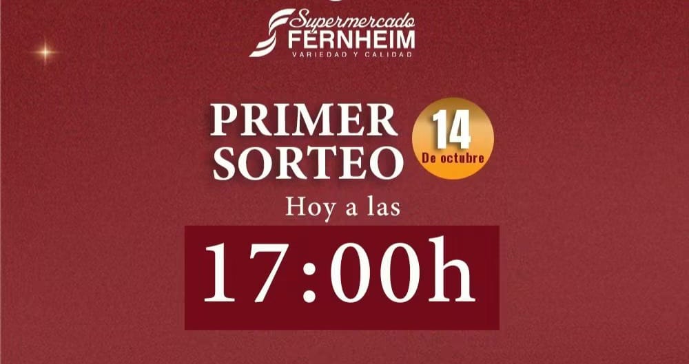 RCC transmitirá hoy en vivo el sorteo de 10 premios del Supermercado Fernheim RCC transmitirá hoy en vivo el sorteo de 10 premios del Supermercado Fernheim